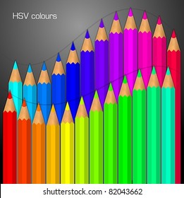 color pencils, HSV colours