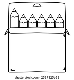 color pencils illustration hand drawn outline vector