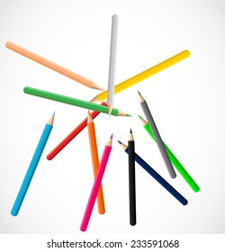 Color pencils illustration vector