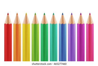 Color pencils isolate on white background.vector illustration eps 10