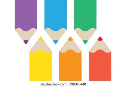 Color pencils isolated on white background. Vector illustration