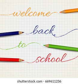 Color pencils on the background of a sheet of paper.
