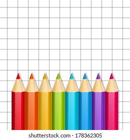 Color pencils on paper background
