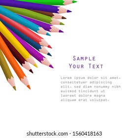 Color pencils on a white background and place for text - vector illustration for design