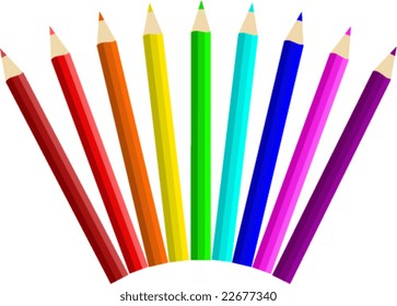 Color pencils on a white background (vector)