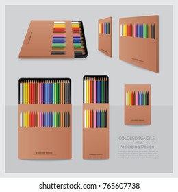 Color Pencils with Packaging Design Realistic