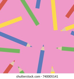 Color pencils seamless pattern
