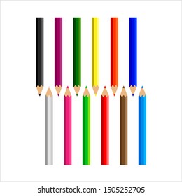 Color Pencils Set Design Vector Art Illustration