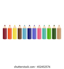color pencils set isolated on white background