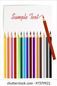 Color pencils set on white background.