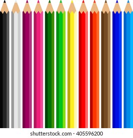 Color Pencils Set Vector Illustration