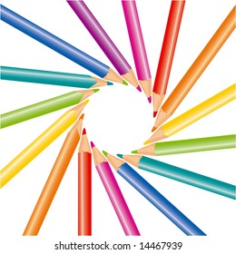 Color pencils. Vector.