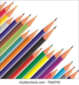color pencils in vector