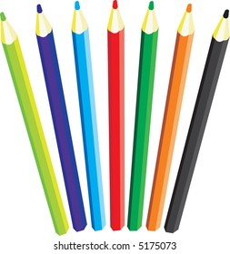 Color pencils. Vector illustration