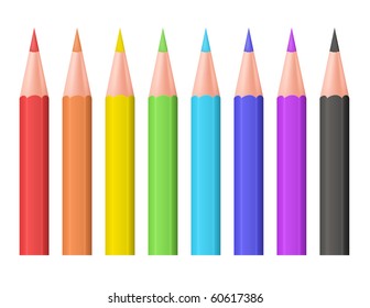 Color pencils. Vector illustration.