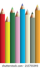 Rainbow Colored Pencils Vector Illustration Pencils Stock Vector ...