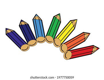 Color pencils vector isolated on white background