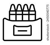 Color Pencils Vector Line Icon Design