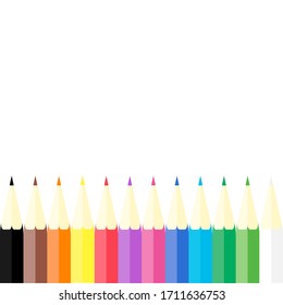 vectorial de lápices de colores al aislar fondo