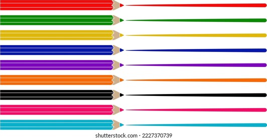 Color pencils vector with white background