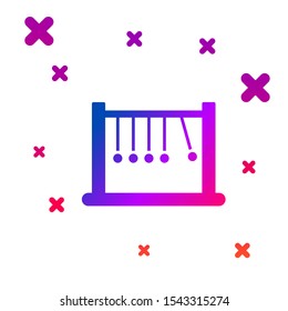 Color Pendulum icon isolated on white background. Newtons cradle. Gradient random dynamic shapes. Vector Illustration