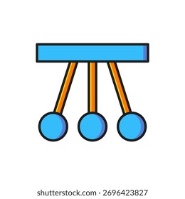 Color Pendulum icon isolated on white background. Newtons cradle. Flat filled outline style with shadow. Vector