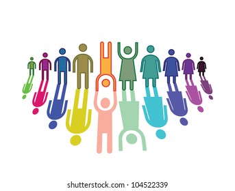 Color People Horizontal Line Stock Vector (Royalty Free) 104522339 ...