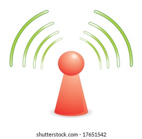 color person on red wifi network