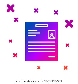 Color Personal document icon isolated on white background. File icon. Checklist icon. Business concept. Gradient random dynamic shapes. Vector Illustration