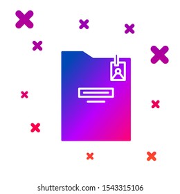 Color Personal folder icon isolated on white background. Gradient random dynamic shapes. Vector Illustration
