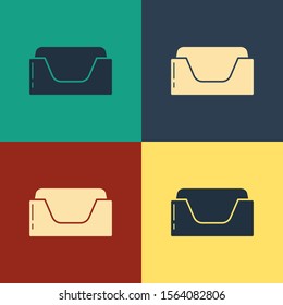 Color Pet bed icon isolated on color background. Vintage style drawing. Vector Illustration