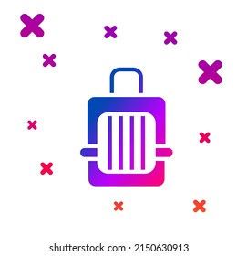 Color Pet carry case icon isolated on white background. Carrier for animals, dog and cat. Container for animals. Animal transport box. Gradient random dynamic shapes. Vector