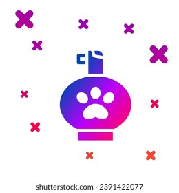 Color Pet shampoo icon isolated on white background. Pets care sign. Dog cleaning symbol. Gradient random dynamic shapes. Vector