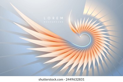 Color Phoenix wing on blue background