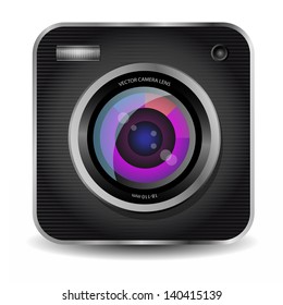 Color photo camera icon