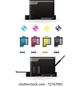 Color Photo InkJet Printer Side View