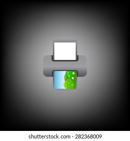 color photo printer. icon. vector design