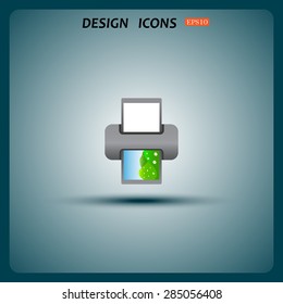color photo printer. icon. vector design