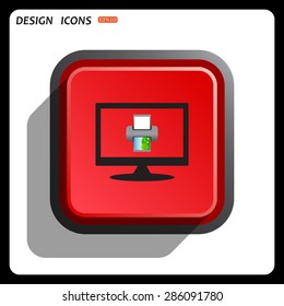 color photo printer. icon. vector design