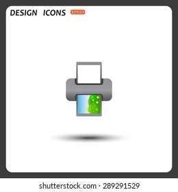 color photo printer. icon. vector design