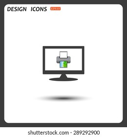 color photo printer. icon. vector design