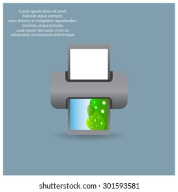 color photo printer. icon. vector design