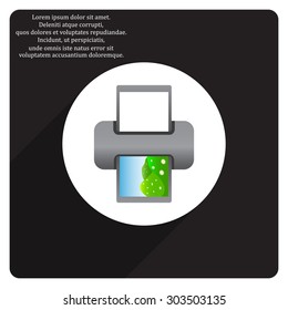 color photo printer. icon. vector design
