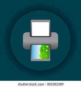 color photo printer. icon. vector design