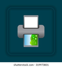 color photo printer. icon. vector design