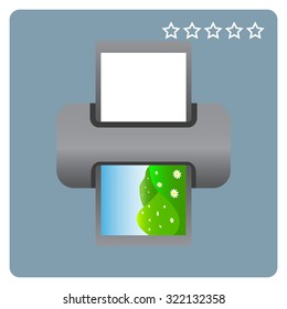 color photo printer. icon. vector design