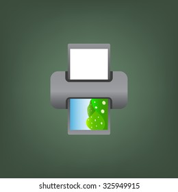 color photo printer. icon. vector design