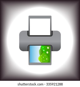 color photo printer. icon. vector design