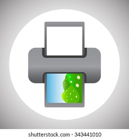 color photo printer. icon. vector design
