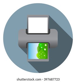 color photo printer. icon. vector design
